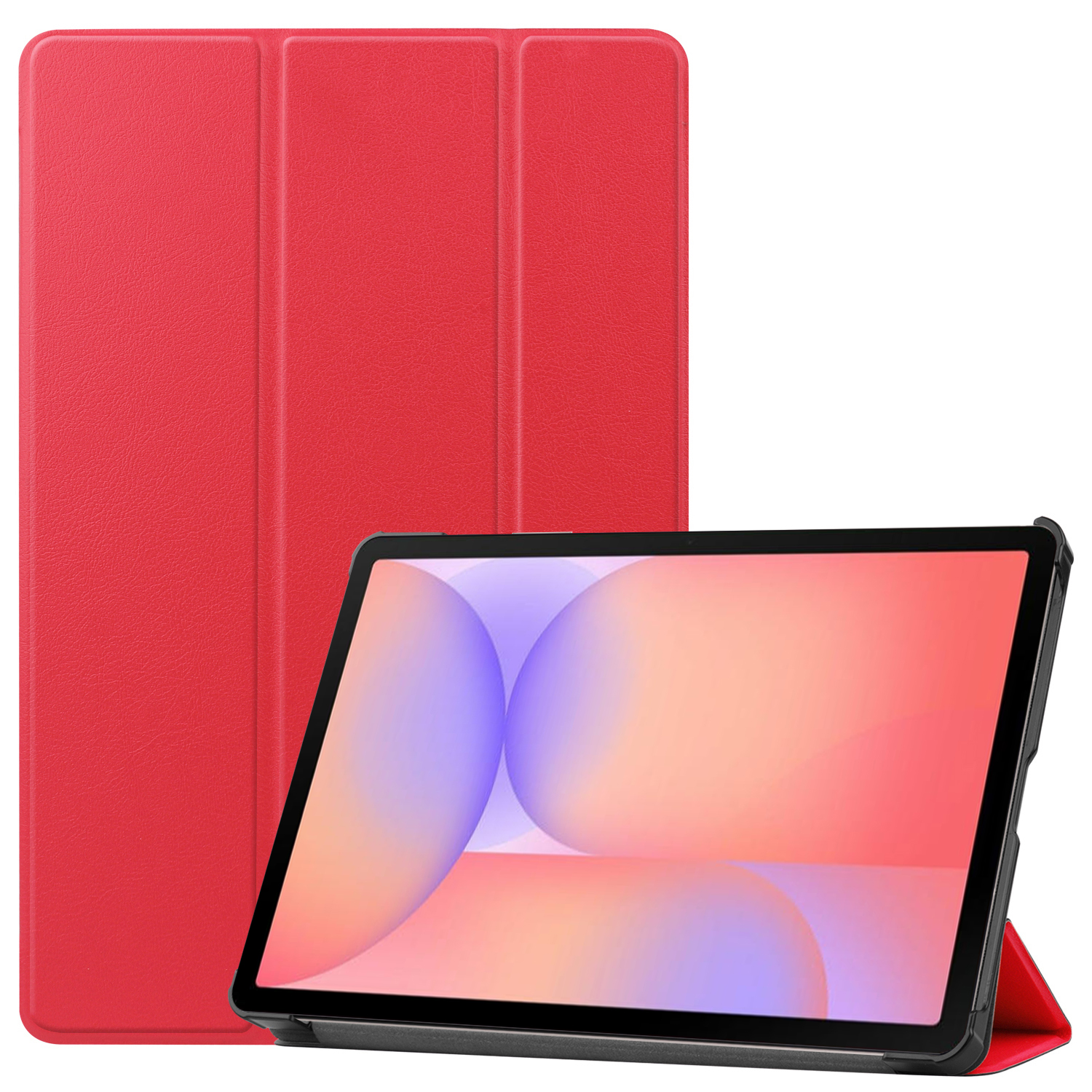 Case2go - Tablet hoes geschikt voor Samsung Galaxy Tab S10 Lite (2025) - 10.9 Inch - Tri-Fold Book Case - Auto/Wake functie - Rood afbeelding