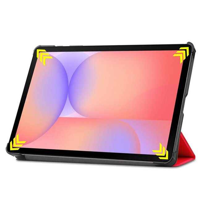 Case2go - Tablet hoes geschikt voor Samsung Galaxy Tab S10 Lite (2025) - 10.9 Inch - Tri-Fold Book Case - Auto/Wake functie - Rood