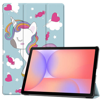 Case2go Case2go - Tablet hoes geschikt voor Samsung Galaxy Tab S10 Lite (2025) - 10.9 Inch - Tri-Fold Book Case - Auto/Wake functie - Eenhoorn