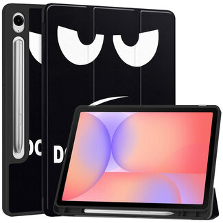 Case2go Case2go - Tablet hoes geschikt voor Samsung Galaxy Tab S10 Lite (2025) - 10.9 Inch - Tri-fold hoes met Auto/Wake functie en Magnetische sluiting - TPU Cover Met Pencil Houder - Don't Touch Me