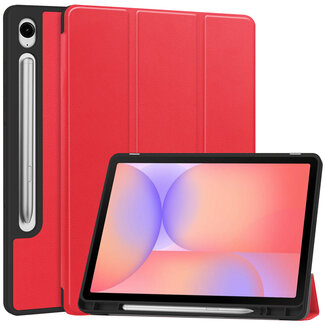 Case2go Case2go - Tablet hoes geschikt voor Samsung Galaxy Tab S10 Lite (2025) - 10.9 Inch - Tri-fold hoes met Auto/Wake functie en Magnetische sluiting - TPU Cover Met Pencil Houder - Rood