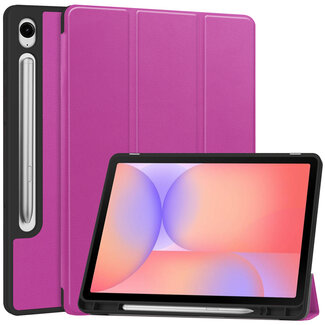 Case2go Case2go - Tablet hoes geschikt voor Samsung Galaxy Tab S10 Lite (2025) - 10.9 Inch - Tri-fold hoes met Auto/Wake functie en Magnetische sluiting - TPU Cover Met Pencil Houder - Paars