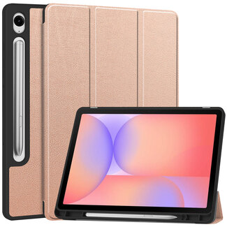 Case2go Case2go - Tablet hoes geschikt voor Samsung Galaxy Tab S10 Lite (2025) - 10.9 Inch - Tri-fold hoes met Auto/Wake functie en Magnetische sluiting - TPU Cover Met Pencil Houder - Rose Goud