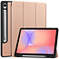 Case2go - Tablet hoes geschikt voor Samsung Galaxy Tab S10 Lite (2025) - 10.9 Inch - Tri-fold hoes met Auto/Wake functie en Magnetische sluiting - TPU Cover Met Pencil Houder - Rose Goud