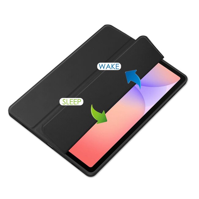 Case2go - Tablet hoes geschikt voor Samsung Galaxy Tab S10 Lite (2025) - 10.9 Inch - Acrylic Trifold case met Pencil houder - Zwart