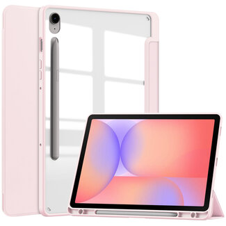Case2go Case2go - Tablet hoes geschikt voor Samsung Galaxy Tab S10 Lite (2025) - 10.9 Inch - Acrylic Trifold case met Pencil houder - Roze