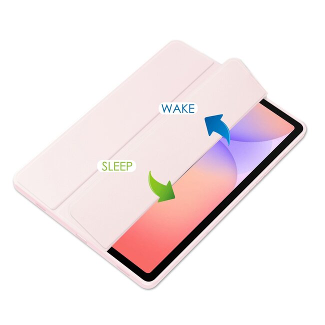 Case2go - Tablet hoes geschikt voor Samsung Galaxy Tab S10 Lite (2025) - 10.9 Inch - Acrylic Trifold case met Pencil houder - Roze