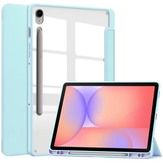 Case2go Case2go - Tablet hoes geschikt voor Samsung Galaxy Tab S10 Lite (2025) - 10.9 Inch - Acrylic Trifold case met Pencil houder - Licht Blauw