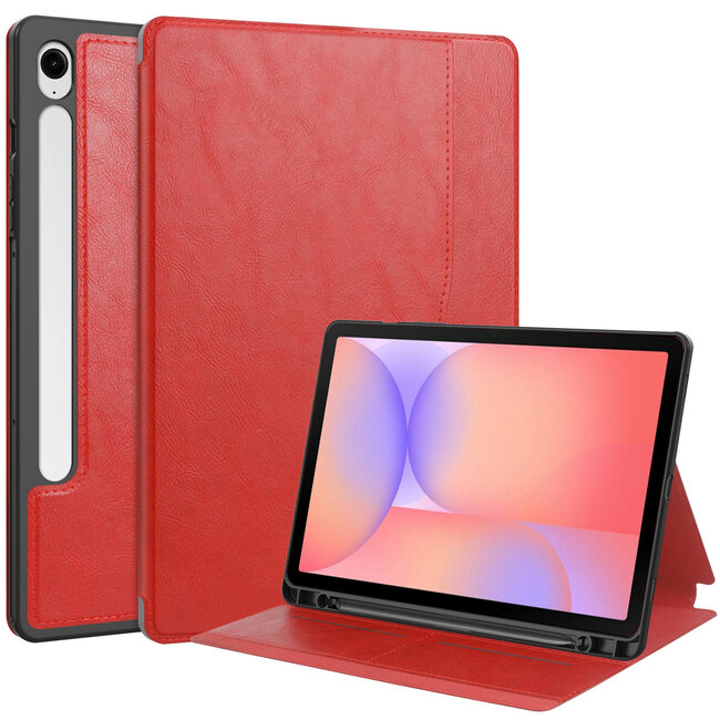 Case2go - Hoes geschikt voor Samsung Galaxy Tab S10 Lite (2025) - 10.9 Inch - Ultimate Business Book Case - Rood