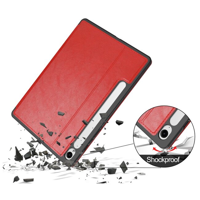 Case2go - Hoes geschikt voor Samsung Galaxy Tab S10 Lite (2025) - 10.9 Inch - Ultimate Business Book Case - Rood