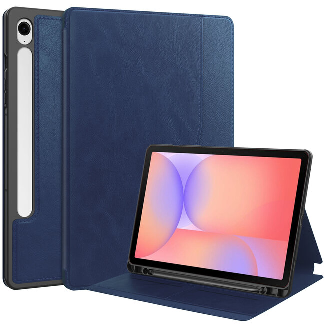 Case2go - Hoes geschikt voor Samsung Galaxy Tab S10 Lite (2025) - 10.9 Inch - Ultimate Business Book Case - Donker Blauw