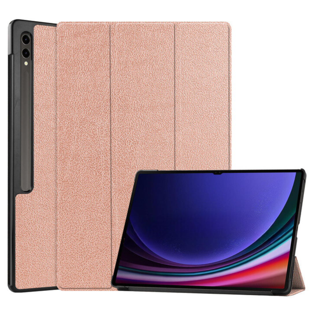 Case2go - Tablet hoes geschikt voor Samsung Galaxy Tab S11 Ultra - 14.6 inch - Tri-Fold Book Case - Auto/Wake functie en Magnetische sluiting - Rosé-Goud afbeelding