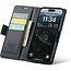 CaseMe - Hoesje geschikt voor Apple iPhone 17 - Retro Wallet Book Case - Met Magnetische Sluiting - Zwart