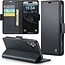 CaseMe - Hoesje geschikt voor Apple iPhone 17 - Retro Wallet Book Case - Met Magnetische Sluiting - Zwart