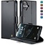 CaseMe - Hoesje geschikt voor Apple iPhone 17 - Retro Wallet Book Case - Met Magnetische Sluiting - Zwart