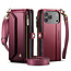CaseMe - Telefoonhoesje geschikt voor Apple iPhone 17 Pro Max - Wallet Book Case met Schouder Strap - Rood