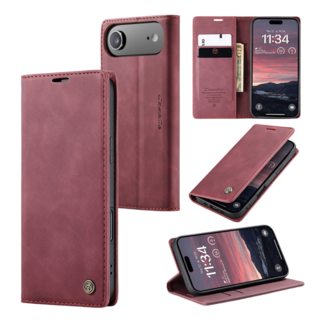 CaseMe Caseme - Telefoonhoesje geschikt voor Apple iPhone Air - Wallet Book Case - Met Magnetische Sluiting - Rood