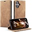 Caseme - Telefoonhoesje geschikt voor Apple iPhone 17 - Wallet Book Case - Met Magnetische Sluiting - Licht Bruin