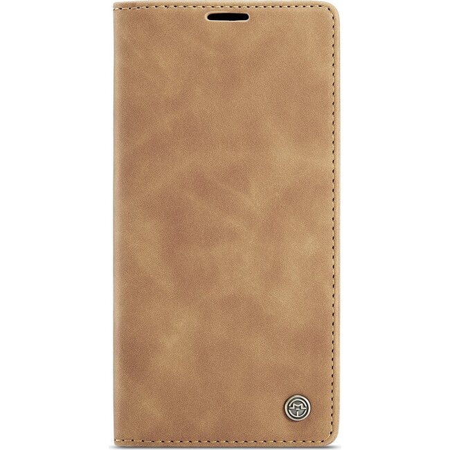 Caseme - Telefoonhoesje geschikt voor Apple iPhone 17 - Wallet Book Case - Met Magnetische Sluiting - Licht Bruin