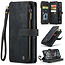 CaseMe - Hoesje geschikt voor Apple iPhone 17 Pro Max - Vintage Wallet Book Case Ritssluiting - Met Magneetsluiting - Zwart