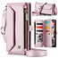CaseMe - Telefoonhoesje geschikt voor Apple iPhone Air - Wallet Book Case met Schouder Strap - Roze