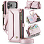 CaseMe - Telefoonhoesje geschikt voor Apple iPhone 17 Pro - Wallet Book Case met Schouder Strap - Roze