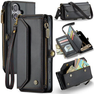 CaseMe CaseMe - Telefoonhoesje geschikt voor Apple iPhone Air - Wallet Book Case met Schouder Strap - Zwart