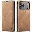 Caseme - Telefoonhoesje geschikt voor Apple iPhone 17 Pro - Wallet Book Case - Met Magnetische Sluiting - Licht Bruin