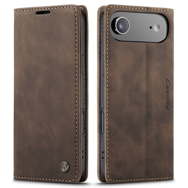 Caseme - Telefoonhoesje geschikt voor Apple iPhone Air - Wallet Book Case - Met Magnetische Sluiting - Donker Bruin