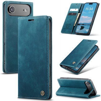 CaseMe Caseme - Telefoonhoesje geschikt voor Apple iPhone Air - Wallet Book Case - Met Magnetische Sluiting - Blauw