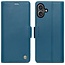 CaseMe - Hoesje geschikt voor Apple iPhone 17 - Retro Wallet Book Case - Met Magnetische Sluiting - Blauw