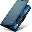 CaseMe - Hoesje geschikt voor Apple iPhone 17 - Retro Wallet Book Case - Met Magnetische Sluiting - Blauw