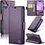 CaseMe - Hoesje geschikt voor Apple iPhone 17 - Retro Wallet Book Case - Met Magnetische Sluiting - Paars