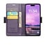 CaseMe - Hoesje geschikt voor Apple iPhone 17 - Retro Wallet Book Case - Met Magnetische Sluiting - Paars