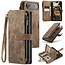 CaseMe - Hoesje geschikt voor Apple iPhone Air- Vintage Wallet Book Case Ritssluiting - Met Magneetsluiting - Bruin