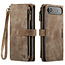 CaseMe - Hoesje geschikt voor Apple iPhone Air- Vintage Wallet Book Case Ritssluiting - Met Magneetsluiting - Bruin