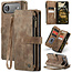 CaseMe - Hoesje geschikt voor Apple iPhone Air- Vintage Wallet Book Case Ritssluiting - Met Magneetsluiting - Bruin