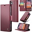 CaseMe - Hoesje geschikt voor Apple iPhone 17 - Retro Wallet Book Case - Met Magnetische Sluiting - Rood