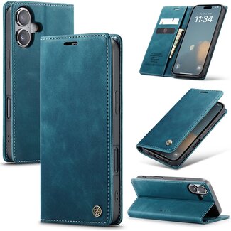 CaseMe Caseme - Telefoonhoesje geschikt voor Apple iPhone 17 - Wallet Book Case - Met Magnetische Sluiting - Blauw