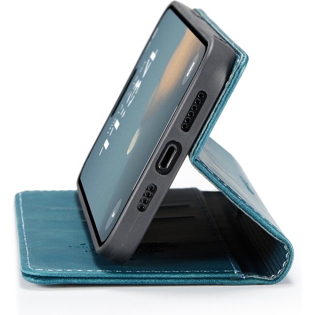 Caseme - Telefoonhoesje geschikt voor Apple iPhone 17 - Wallet Book Case - Met Magnetische Sluiting - Blauw
