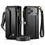 CaseMe - Telefoonhoesje geschikt voor Apple iPhone 17 Pro - Wallet Book Case met Schouder Strap - Zwart