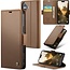 CaseMe - Hoesje geschikt voor Apple iPhone 17 - Retro Wallet Book Case - Met Magnetische Sluiting - Bruin