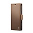 CaseMe - Hoesje geschikt voor Apple iPhone 17 - Retro Wallet Book Case - Met Magnetische Sluiting - Bruin