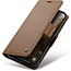 CaseMe - Hoesje geschikt voor Apple iPhone 17 - Retro Wallet Book Case - Met Magnetische Sluiting - Bruin