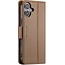 CaseMe - Hoesje geschikt voor Apple iPhone 17 - Retro Wallet Book Case - Met Magnetische Sluiting - Bruin
