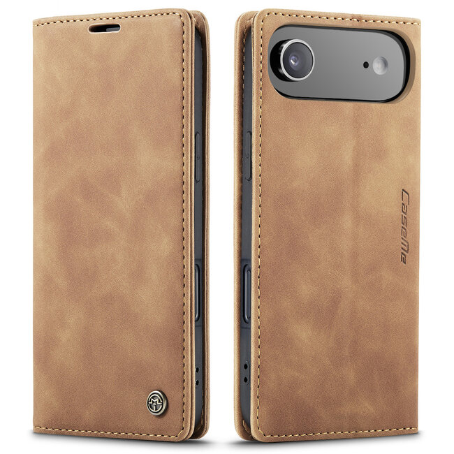 Caseme - Telefoonhoesje geschikt voor Apple iPhone Air - Wallet Book Case - Met Magnetische Sluiting - Licht Bruin