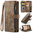 CaseMe - Hoesje geschikt voor Apple iPhone 17 Pro - Vintage Wallet Book Case Ritssluiting - Met Magneetsluiting - Bruin