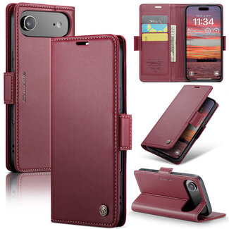 CaseMe CaseMe - Hoesje geschikt voor Apple iPhone Air - Retro Wallet Book Case - Met Magnetische Sluiting - Rood