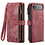 CaseMe - Hoesje geschikt voor Apple iPhone Air- Vintage Wallet Book Case Ritssluiting - Met Magneetsluiting - Rood