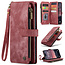 CaseMe - Hoesje geschikt voor Apple iPhone Air- Vintage Wallet Book Case Ritssluiting - Met Magneetsluiting - Rood